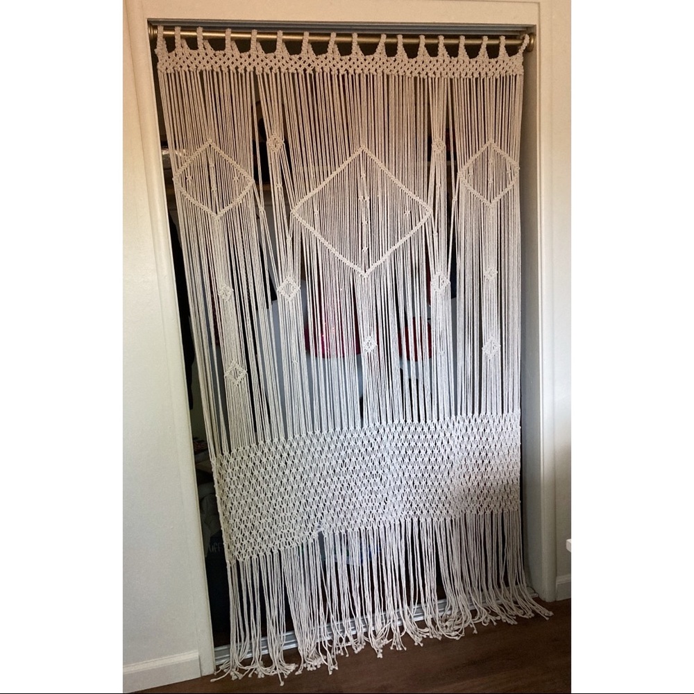 Macrame Curtain Large Wall Hanging 50” W x 78” L